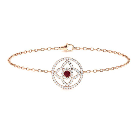 Richia Natural Ruby 4 Prong  Diamond Bracelet