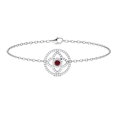 Richia Natural Ruby 4 Prong  Diamond Bracelet