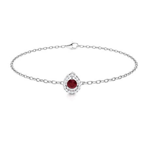 Riegan Natural Ruby 3 Prong  Diamond Bracelet