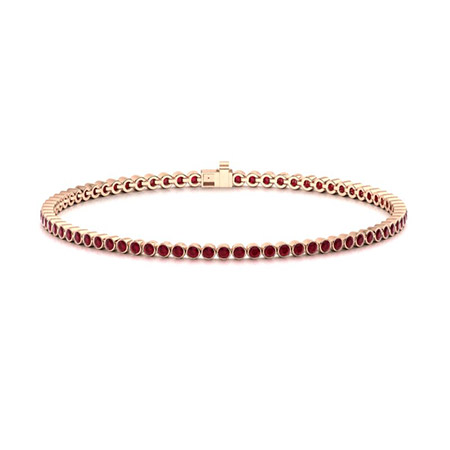 Radella Natural Ruby Bezel Set  Diamond Bracelet