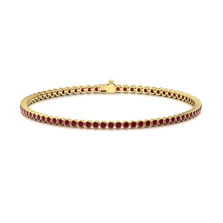 Radella Natural Ruby Bezel Set  Diamond Bracelet