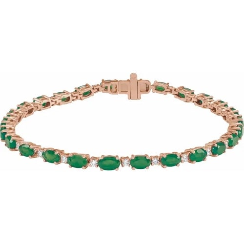 Ralana Emerald 4 Prong  Diamond Bracelet