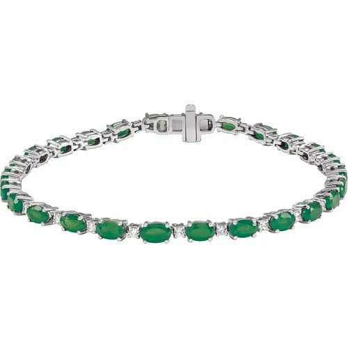 Ralana Emerald 4 Prong  Diamond Bracelet
