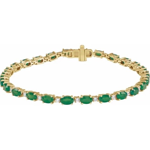 Ralana Emerald 4 Prong  Diamond Bracelet