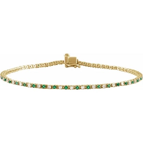Raychel Emerald 4 Prong  Diamond Bracelet