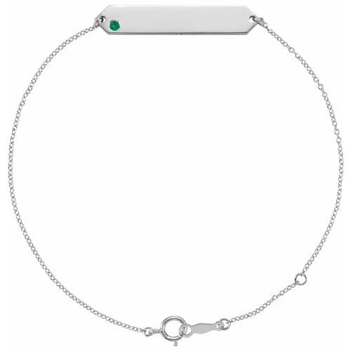 0.04 Ct Emerald Round Cut Rossa  Gemstone Bracelets in Silver 925
