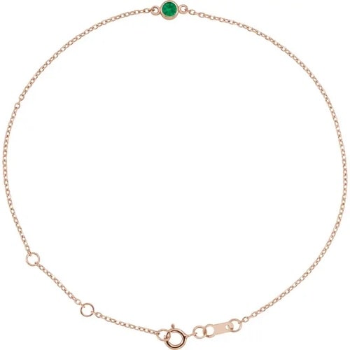 Roz Emerald Bezel Set  Diamond Bracelet
