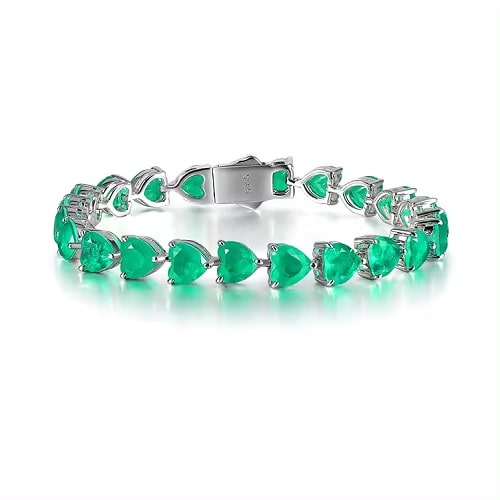 Romilly Emerald 3 Prong  Diamond Bracelet