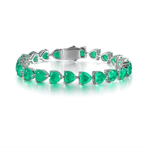 Romilly Emerald 3 Prong  Diamond Bracelet