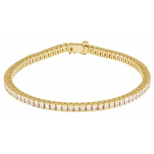 4.75 Ct Lab-Created Princess Cut Rosana  Diamond Tennis Bracelets in Silver 925