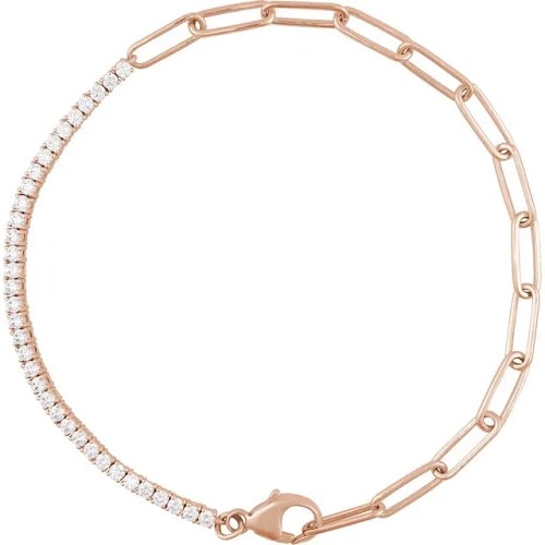 1 Ct Lab-Created Round Cut Stephania  Diamond Tennis Bracelets in Silver 925