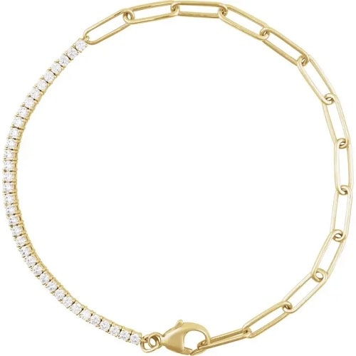 1 Ct Lab-Created Round Cut Stephania  Diamond Tennis Bracelets in Silver 925