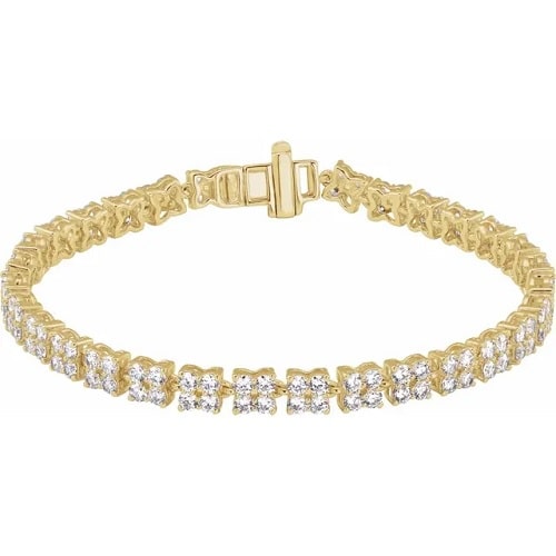 5.33 Ct Lab-Created Round Cut Sharlee  Diamond Tennis Bracelets in Silver 925