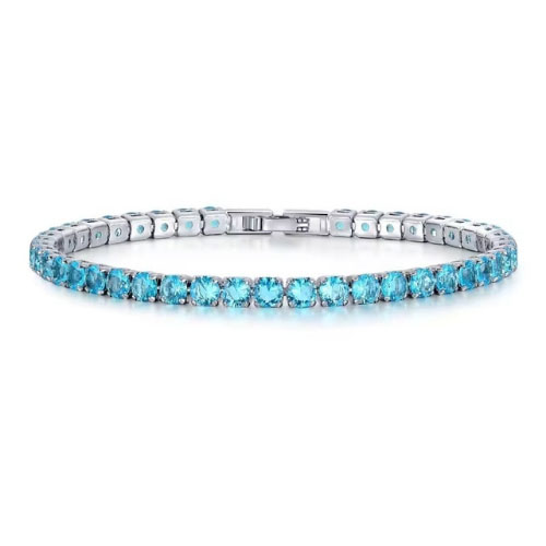 5 Carat Round Shaped Aquamarine Bracelet In 9k,18k And Platinum