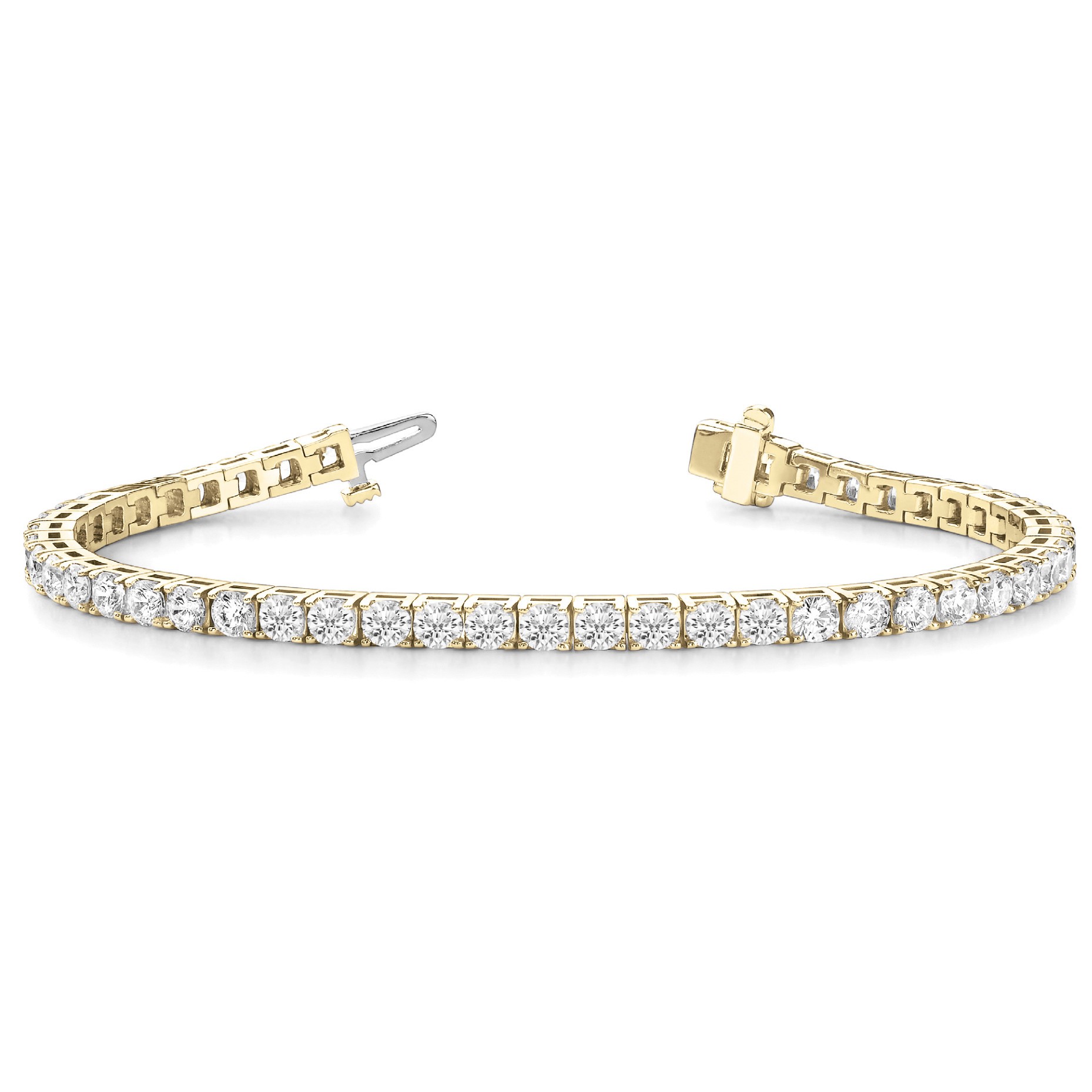 2.00 - 12.00 Carat Round Natural And Lab Created Diamond Tennis Bracelet With 4 Prong Setting