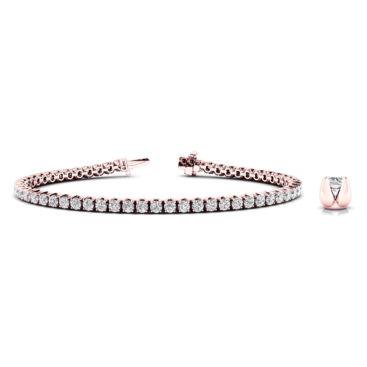 Rubee Natural 4 Prong  Diamond Bracelet