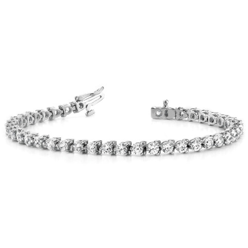 1.00 - 9.00 Carat Round Natural And Lab Created Diamond Tennis Bracelet With 3 Prong Setting