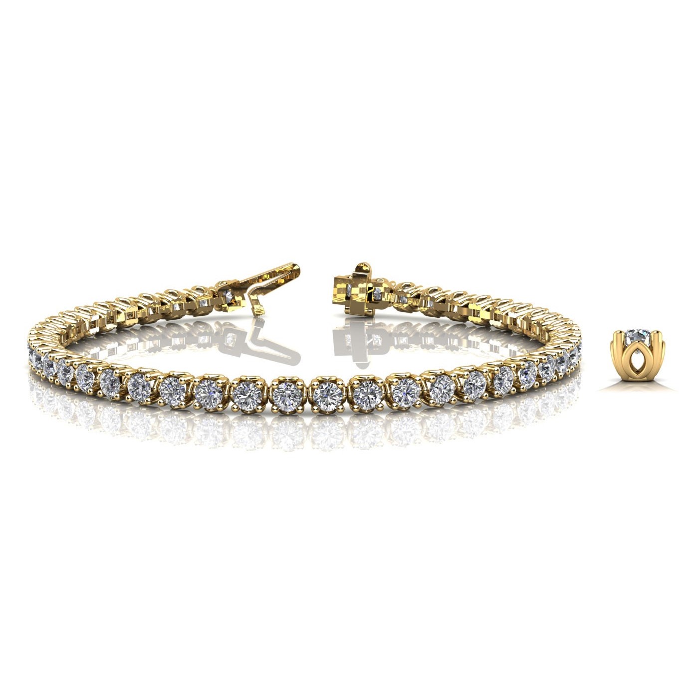 Rossie Natural 4 Prong  Diamond Bracelet