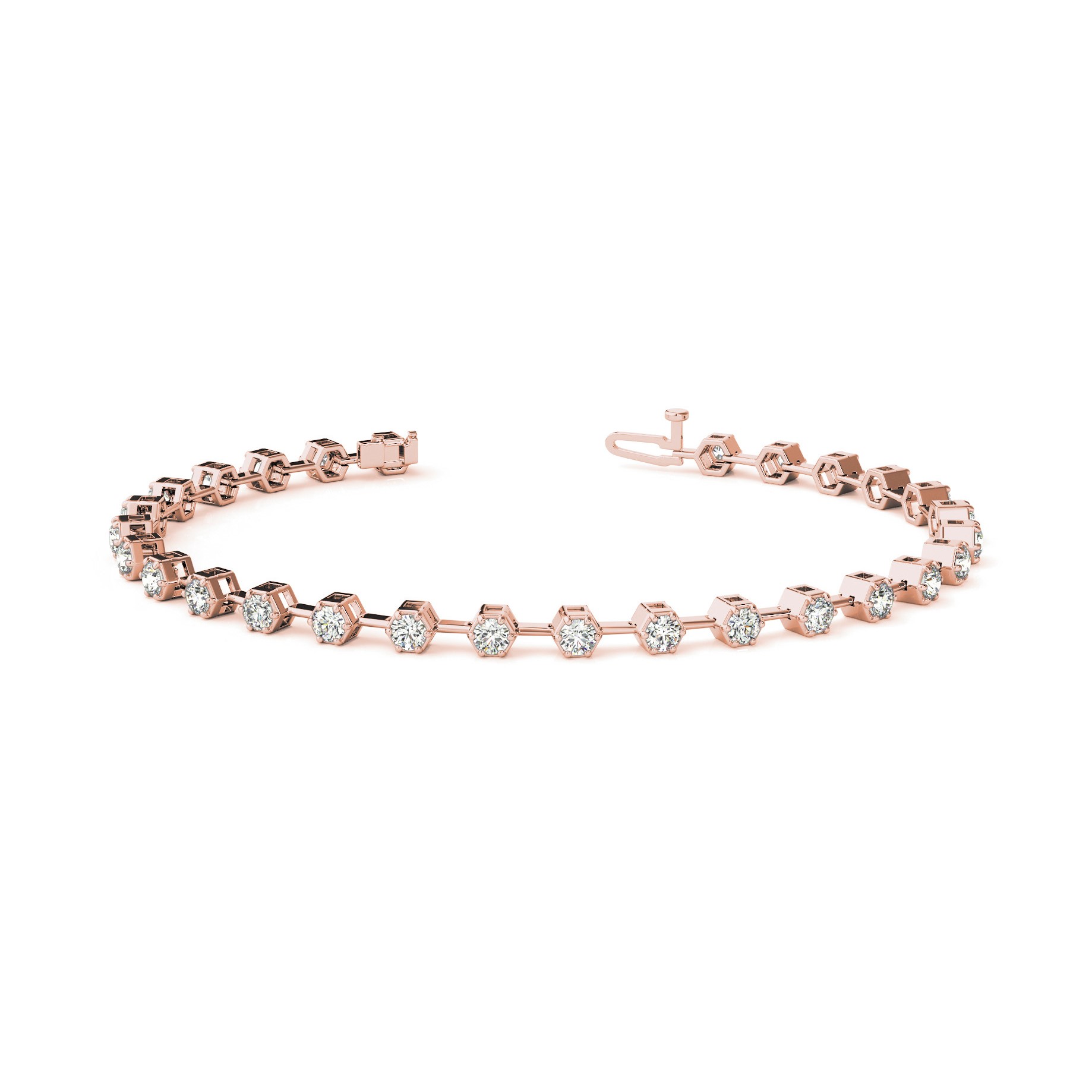 Reanne Natural 6 Prong  Diamond Bracelet