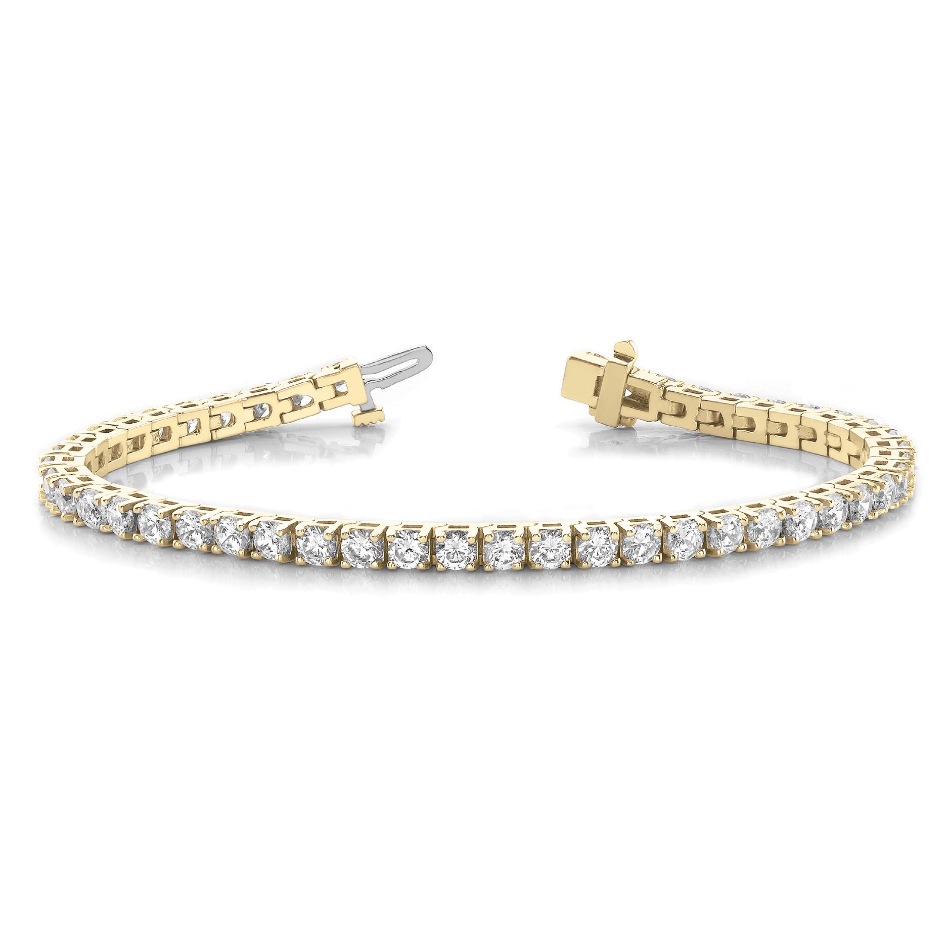 Retta Natural 4 Prong  Diamond Bracelet