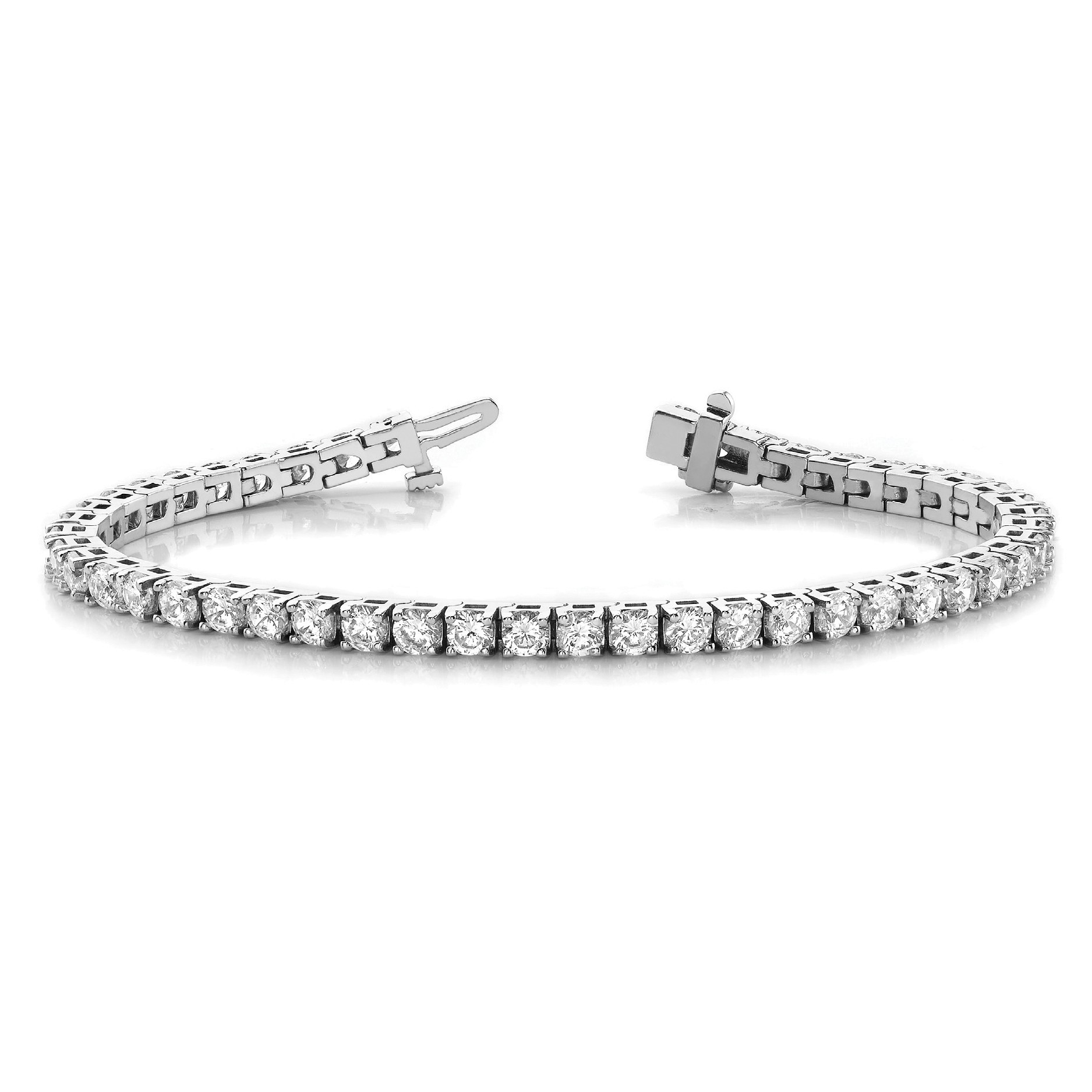 3 Ct Natural Round Cut Retta  Diamond Tennis Bracelets in Silver 925