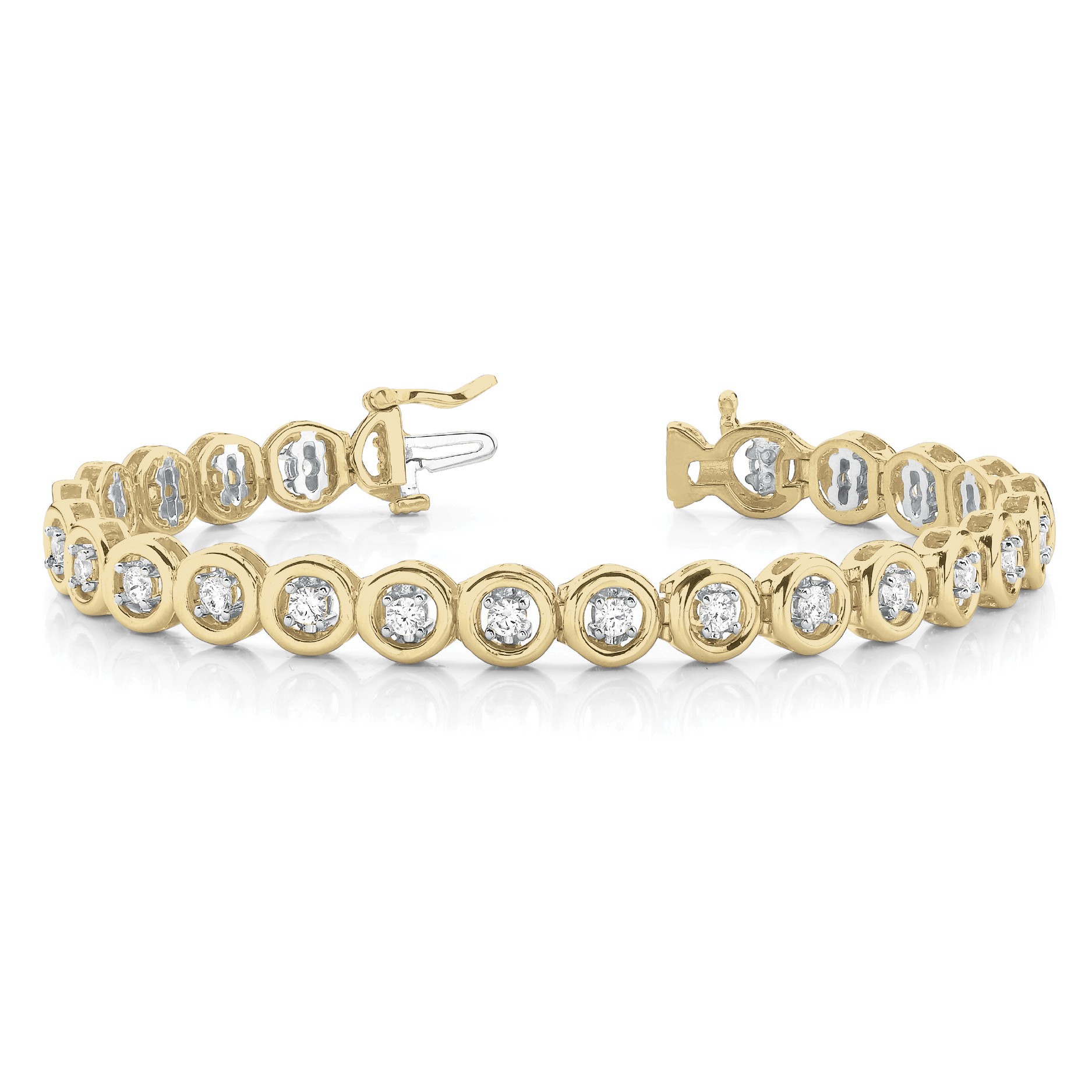 0.5 Ct Natural Round Cut Posey  Diamond Tennis Bracelets in Silver 925