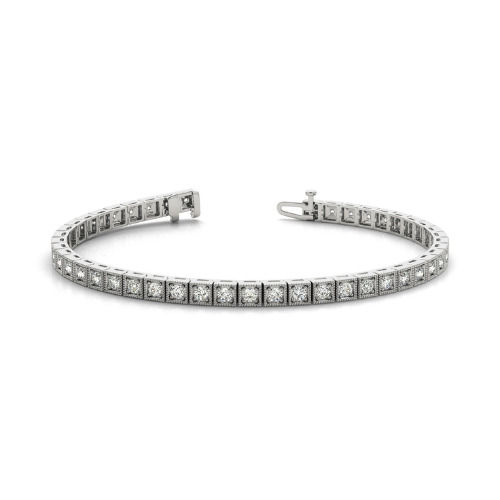 Peppi Natural 4 Prong  Diamond Bracelet