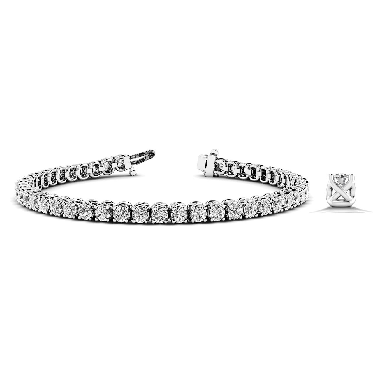 Ricka Natural 4 Prong  Diamond Bracelet