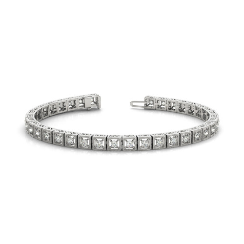 1 Ct Natural Round Cut Raina  Diamond Tennis Bracelets in Silver 925