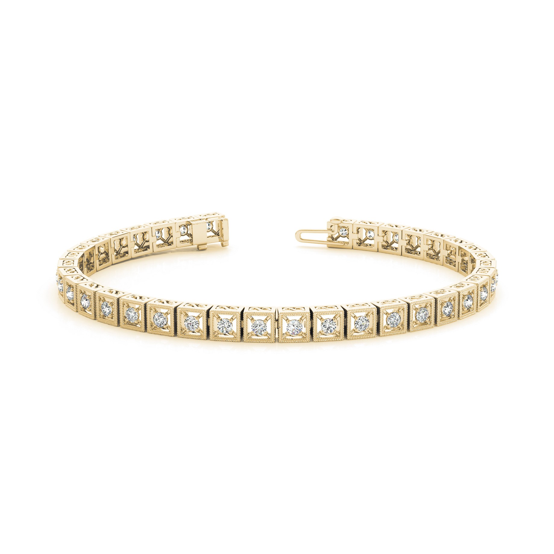 1 Ct Natural Round Cut Raina  Diamond Tennis Bracelets in Silver 925