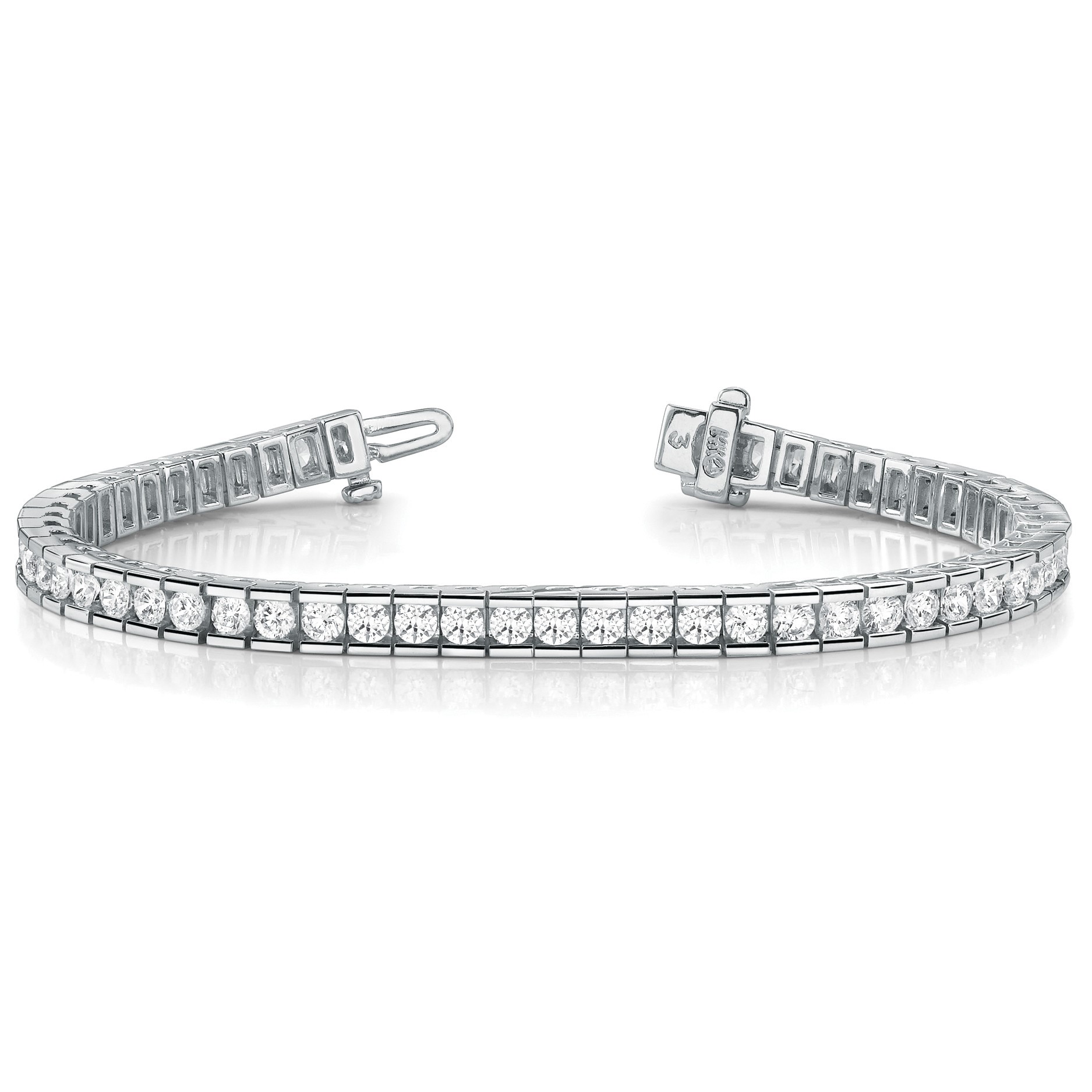 2.5 Ct Natural Round Cut Royelle  Diamond Tennis Bracelets in Silver 925