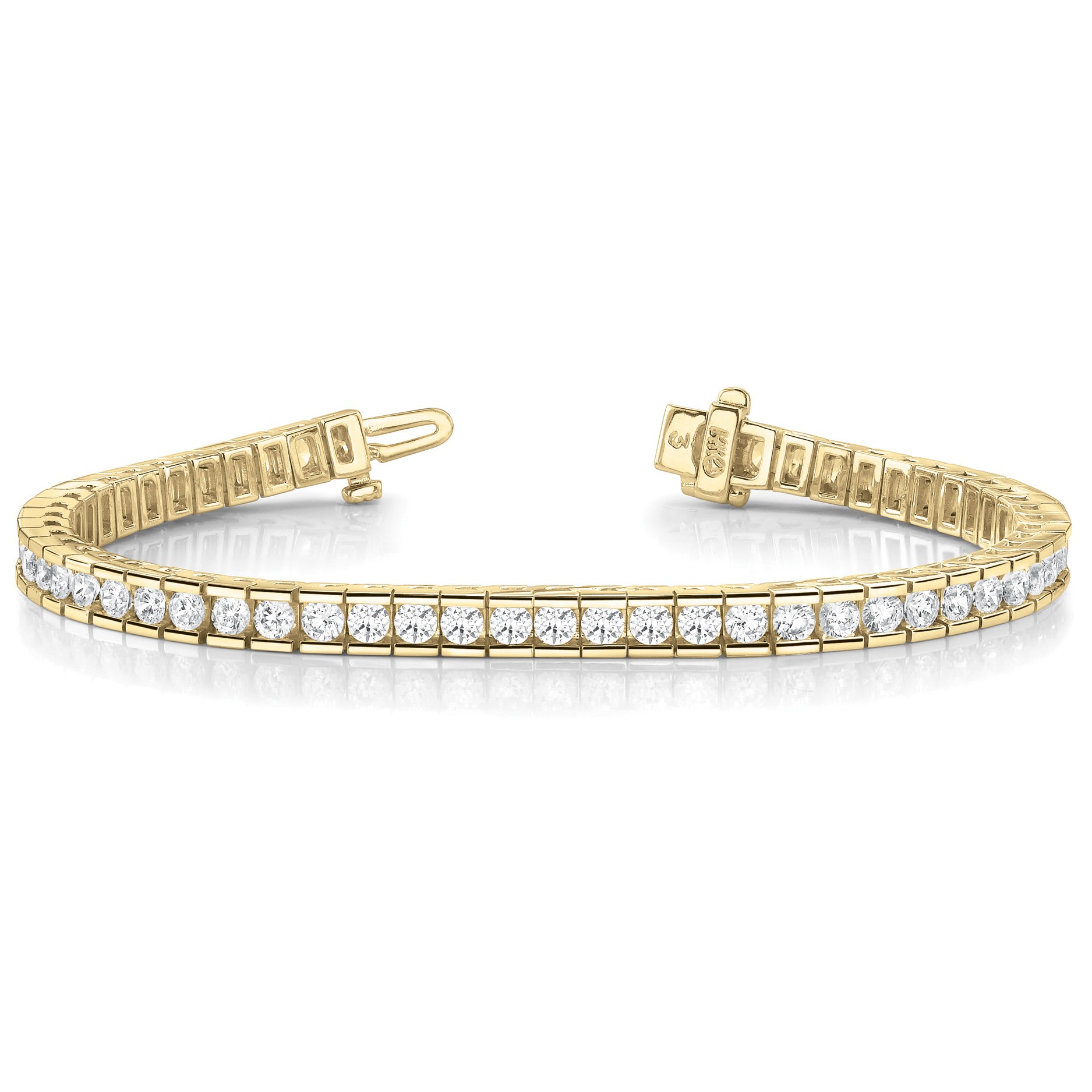 2.5 Ct Natural Round Cut Royelle  Diamond Tennis Bracelets in Silver 925