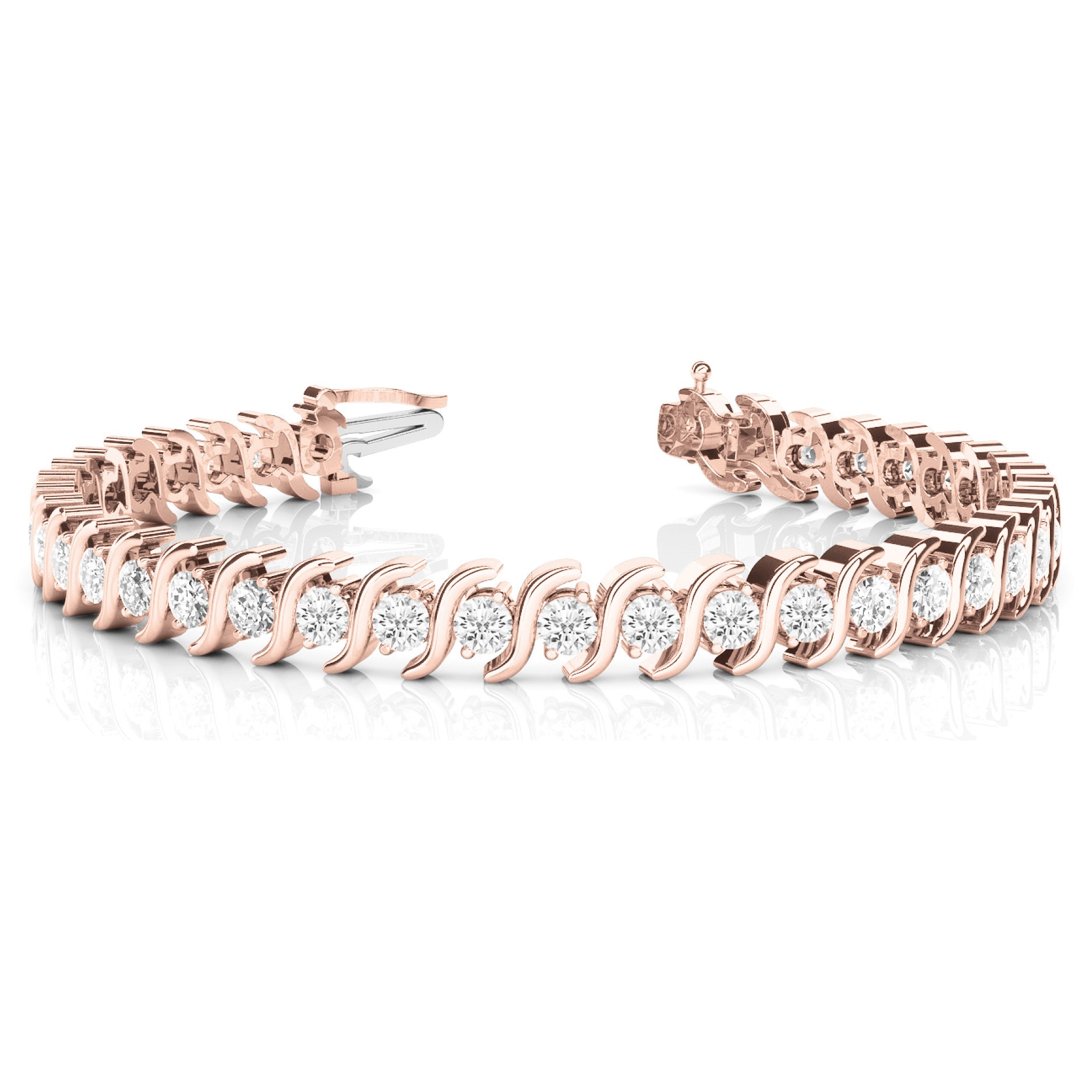 Prudie Lab-Created S Link  Diamond Bracelet
