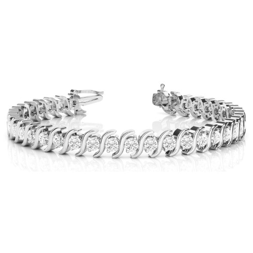Prudie 0.75 - 14.00 Carat Lab-Created S Link  Diamond Bracelet