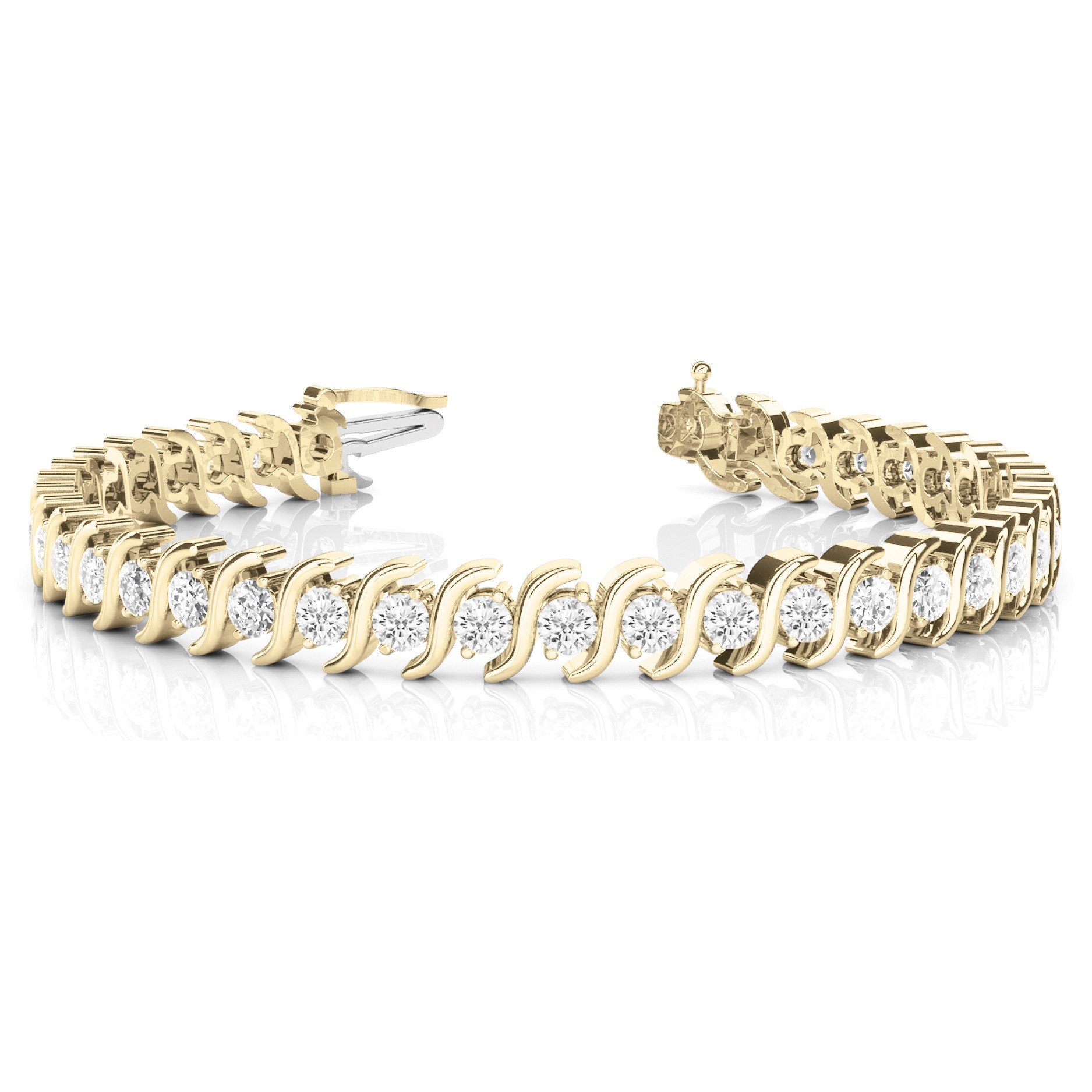 Prudie Lab-Created S Link  Diamond Bracelet