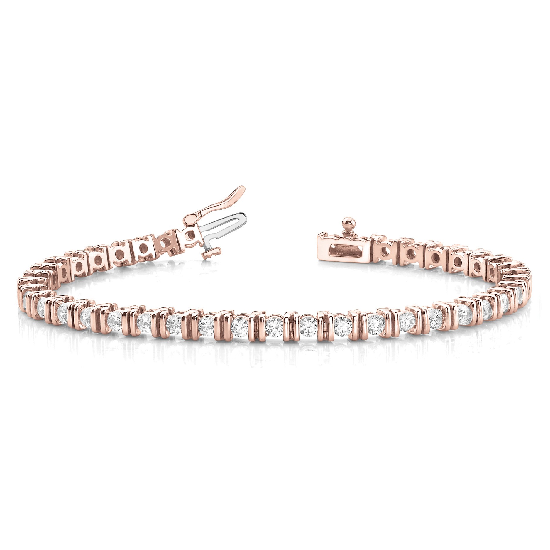 3 Ct Natural Round Cut Rayanne  Diamond Tennis Bracelets in Silver 925