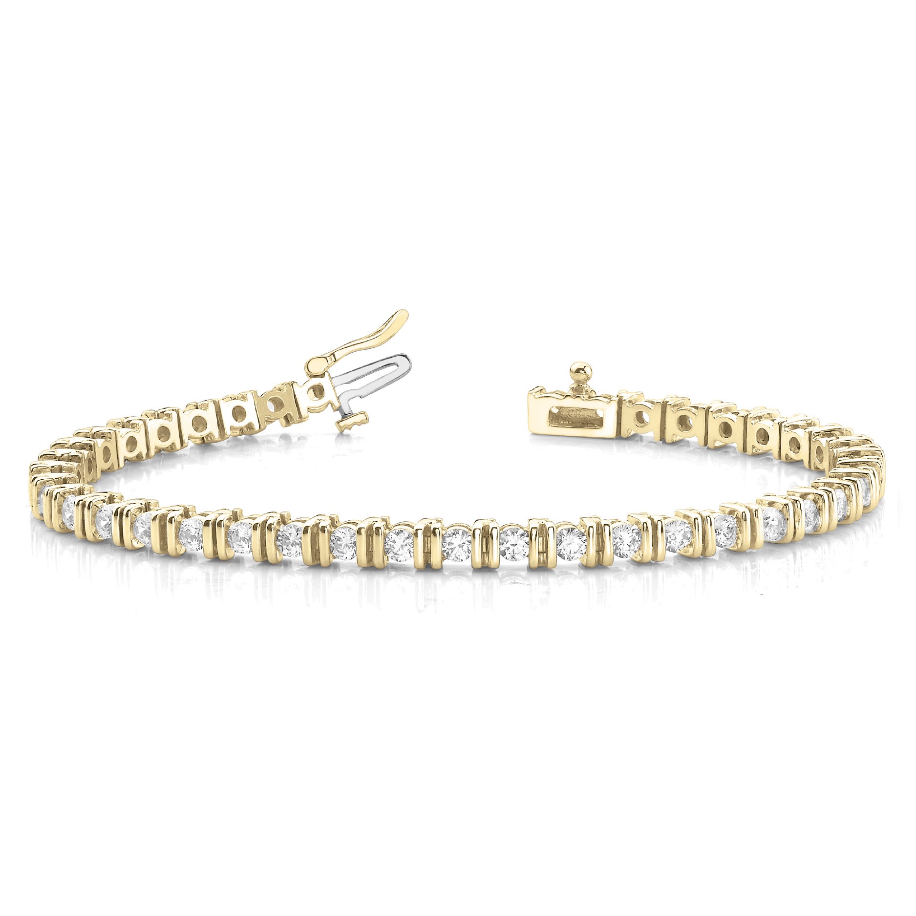 3 Ct Natural Round Cut Rayanne  Diamond Tennis Bracelets in Silver 925