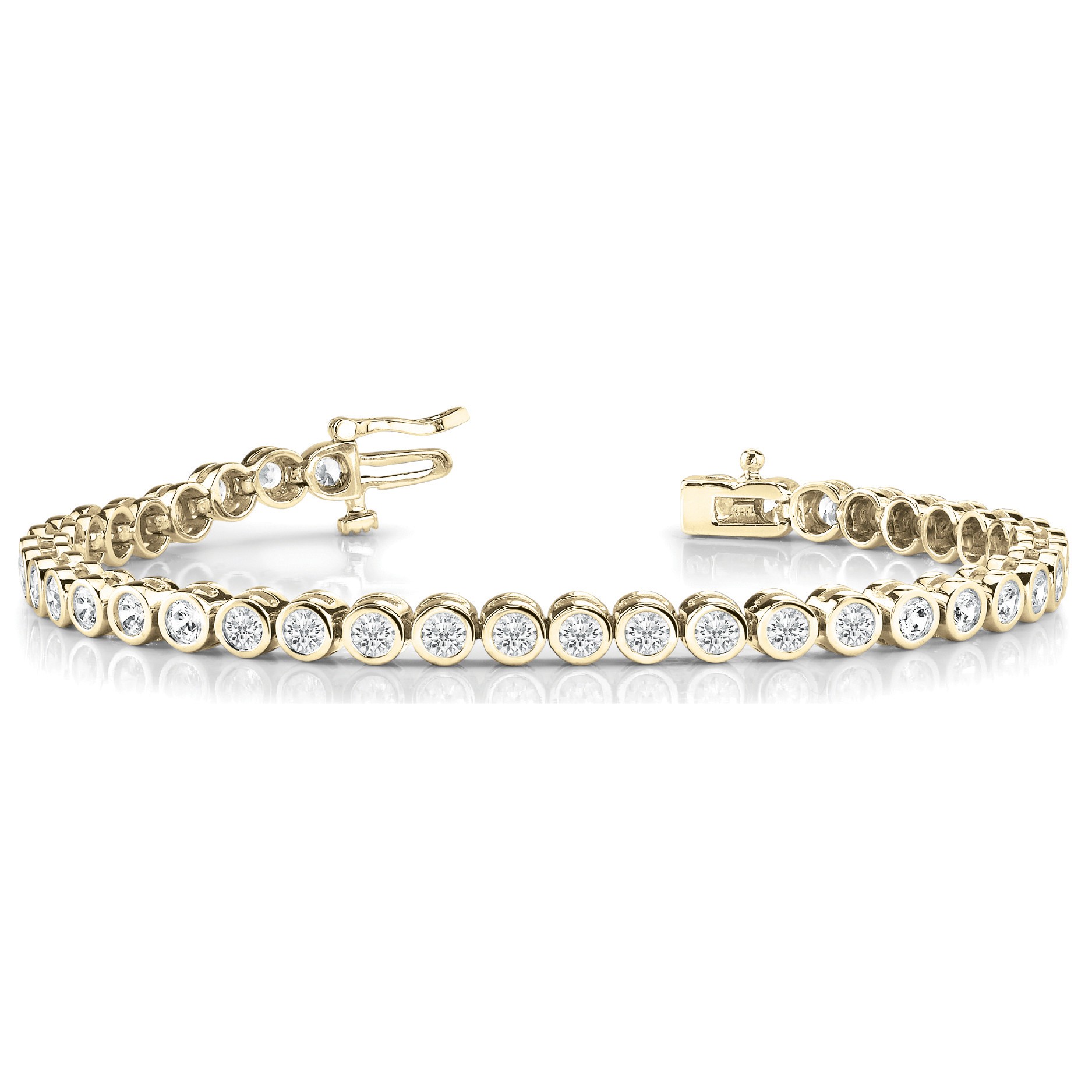 2 Ct Natural Round Cut Rainy  Diamond Tennis Bracelets in Silver 925