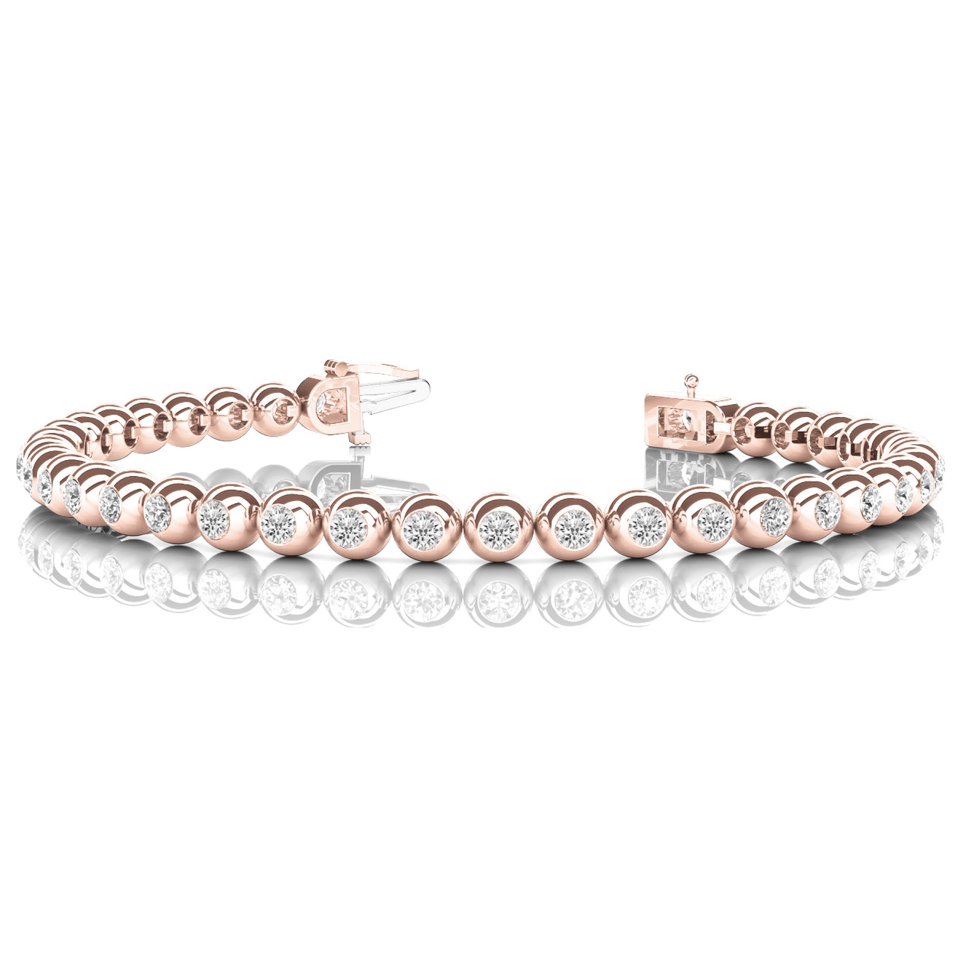 Rachel Natural Bezel Set  Diamond Bracelet
