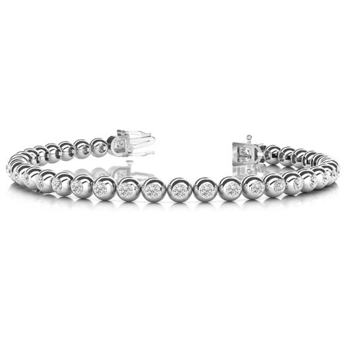 Rachel 1.00 - 5.75 Carat Natural Bezel Set  Diamond Bracelet
