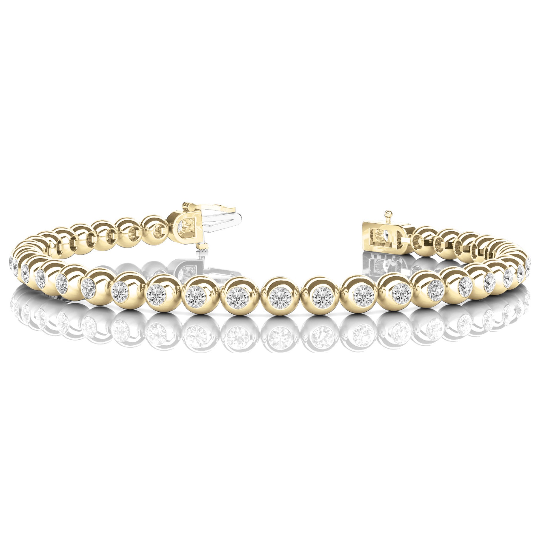 Rachel Natural Bezel Set  Diamond Bracelet