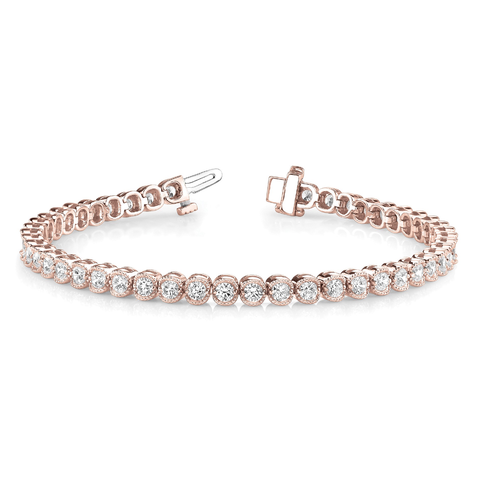 Rinoa Natural Rose Gold 2 Prong Diamond Tennis Bracelet