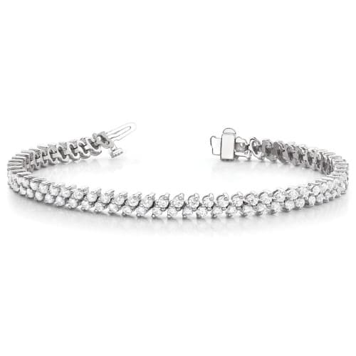 4 Ct Natural Diamond Round Cut Sucga  Multi Row Tennis Bracelets in Silver 925