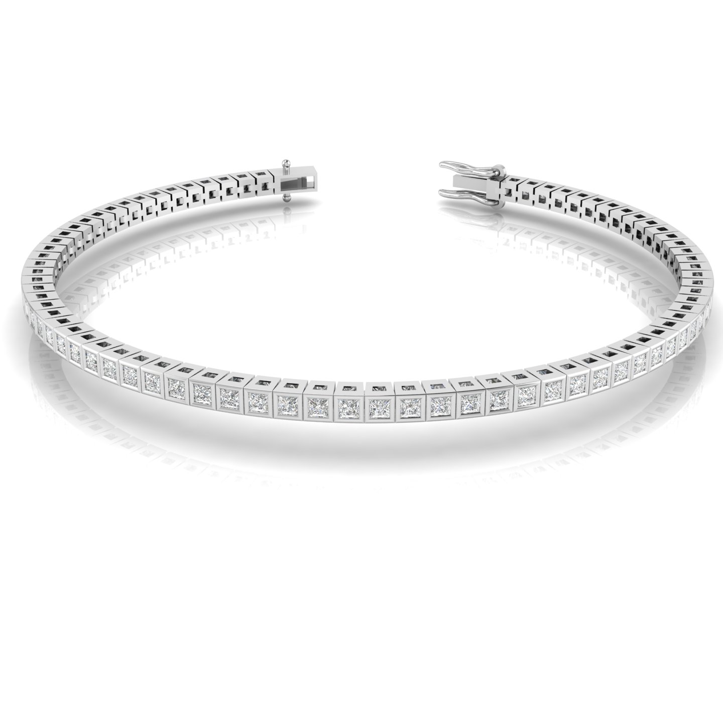 Rosey 2.00 - 10.00 Carat Natural Bezel Set  Diamond Bracelet