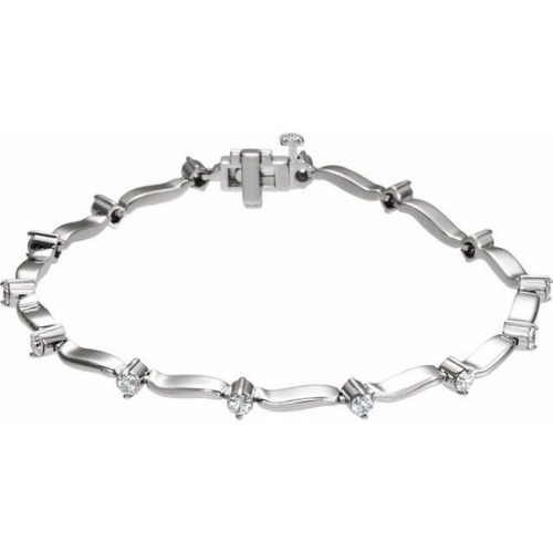 1 Ct Natural Round Cut Ramona  Diamond Tennis Bracelets in Silver 925