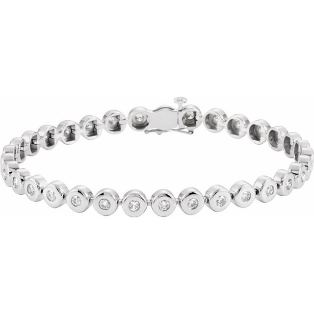 2 Ct Natural Round Cut Rosealyn  Diamond Tennis Bracelets in Silver 925
