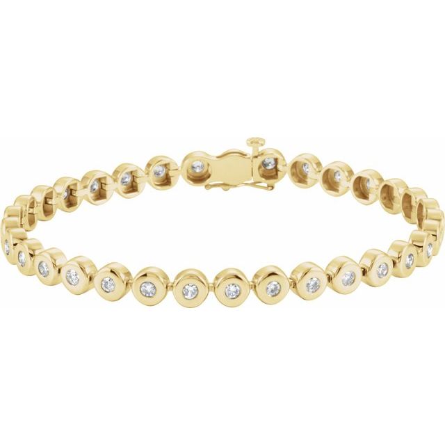 2 Ct Natural Round Cut Rosealyn  Diamond Tennis Bracelets in Silver 925