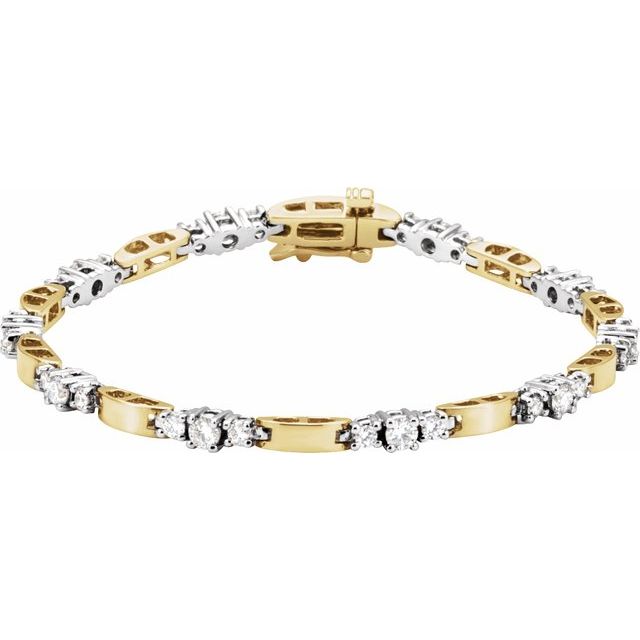 Rhianna Natural Rose Gold 4 Prong Diamond Tennis Bracelet