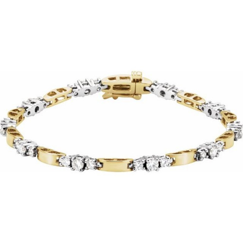 2 Ct Natural Round Cut Rhianna  Diamond Tennis Bracelets in Silver 925