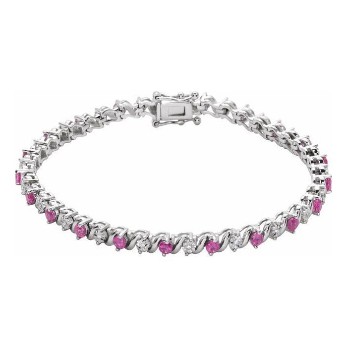 Tinna 2.80 Carat Natural Ruby  Diamond Bracelet